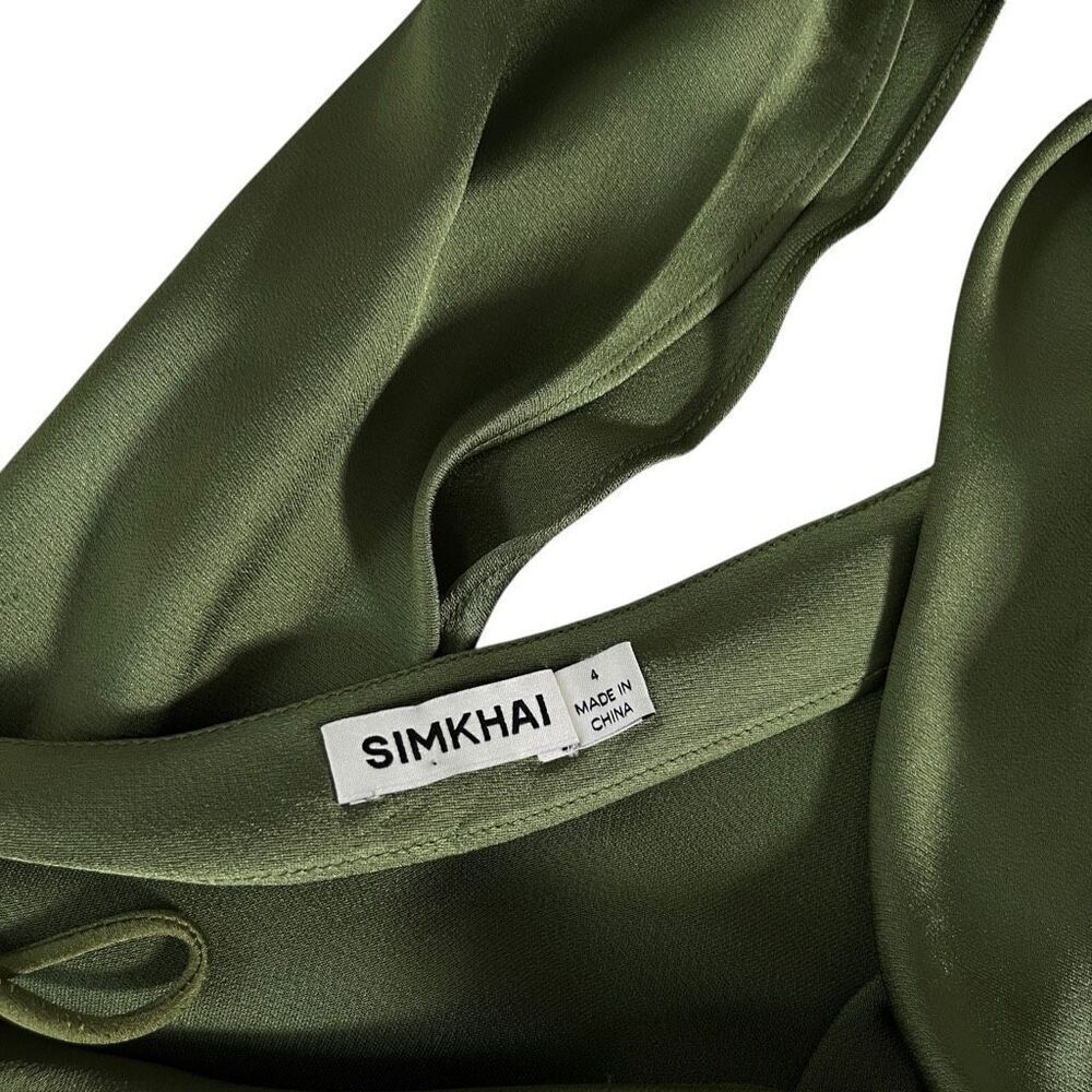 SIMKHAI Cameron One Shoulder Mini Dress In Nori 4 - Picture 7 of 11